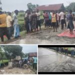 কোটি টাকার পথশ্রী প্রকল্পে অনিয়মের অভিযোগ, রাস্তার কাজ বন্ধ করলেন স্থানীয়রা ও বিজেপি কর্মীরা